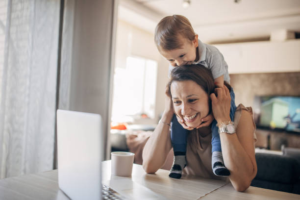istock Mother working from home with kid 1397042814