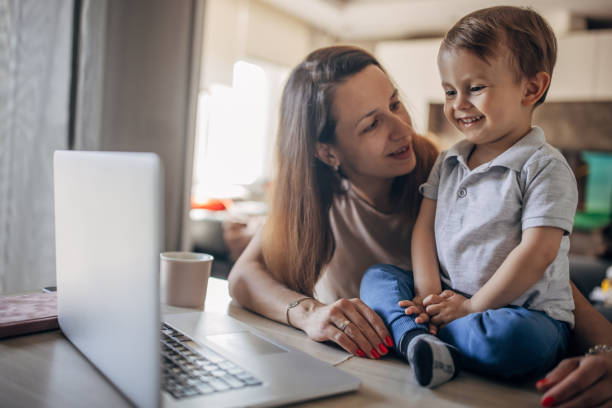 istock Mother working from home with kid 1397043028