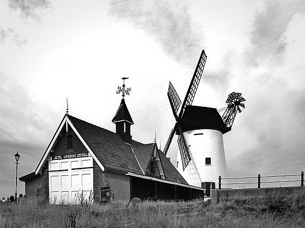 Lytham Windmill and Lifeboat Station OLYMPUS DIGITAL CAMERA lytham st. annes stock pictures, royalty-free photos & images