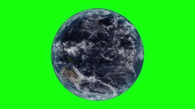3d animation Pixelated Cinematic Realistic Rotating Earth Cloud Green Color Background 4k stock video