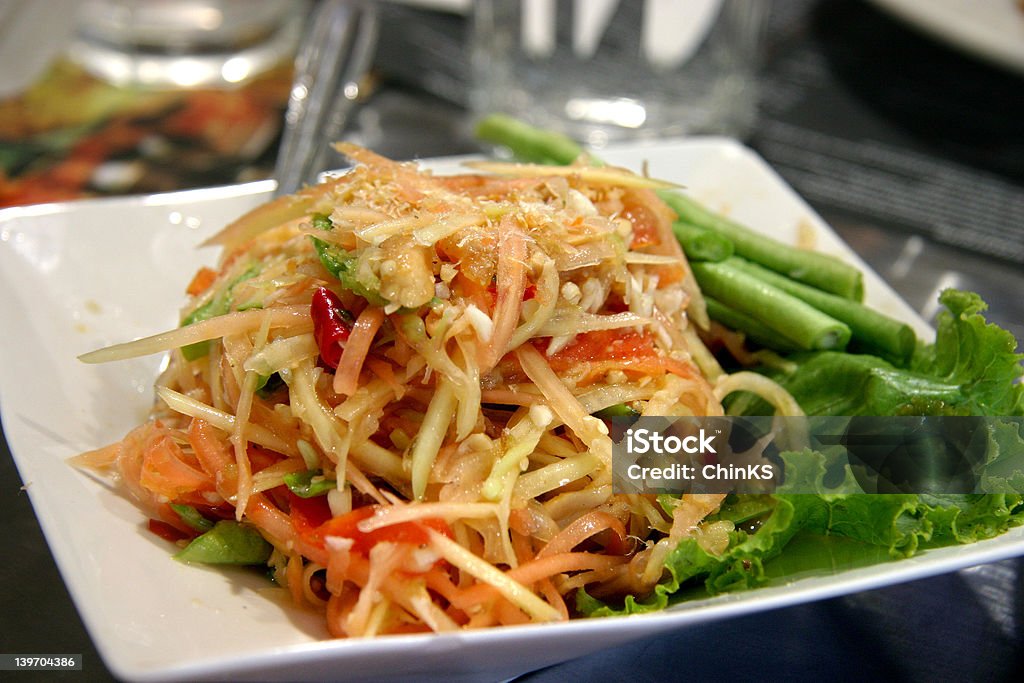 Thai jovem salada de papaia - Foto de stock de Acender royalty-free