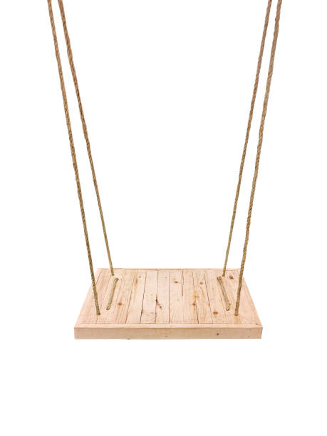 istock Wooden swing isolated on white background with clipping path 1397043904