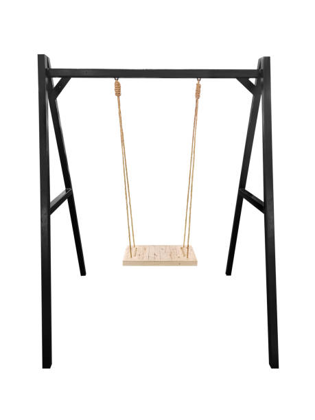 istock Wooden swing isolated on white background with clipping path 1397044001