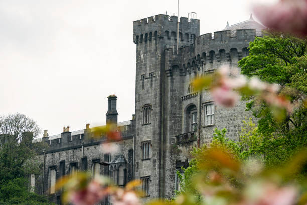 1980s old Positive Film scanned, Long Hall and Clock Tower of University College Cork, County Cork, Ireland.
