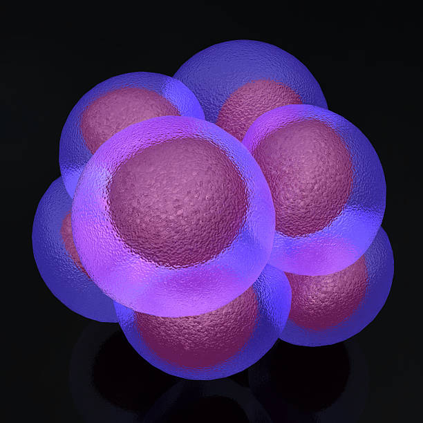 Azul cluster de células estaminais com núcleos Rosa - fotografia de stock