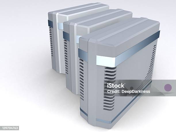 Three Server Box Stock Photo - Download Image Now - Art, Art And Craft, Blue