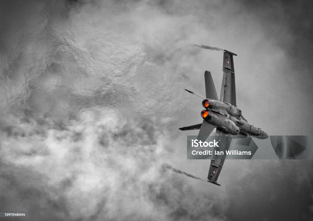 swiss hornet display team the swiss hornet display team at the 2019 raf cosford airshow FA-18 Hornet Stock Photo