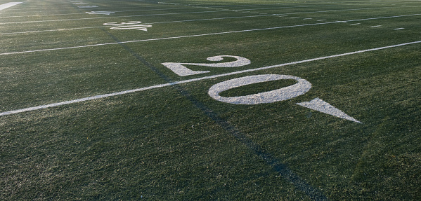 Twenty Yard Line On an American Football Field