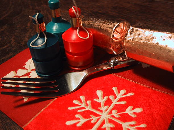 Festive fork stock photo