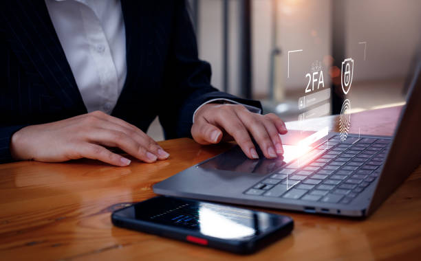 istock 2FA increases the security of your account, Two-Factor Authentication laptop screen displaying a 2fa concept, Privacy protect data and cybersecurity. 1397050856