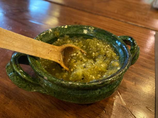 istock Spicy hot green salsa 1397051675