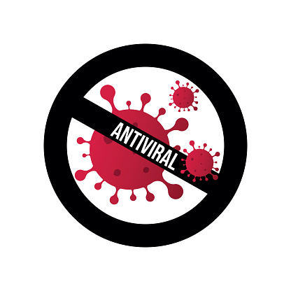Virus icon crossed out with stop sign. COVID-19 or coronavirus outbreak influenza as dangerous flu strain cases as a pandemic concept warning banner flat style illustration stock illustration