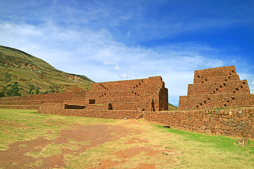 La Portada de Rumicolca, Amazing Ancient Gates and Aqueducts of Pre-Inca Civilization in Cusco Region, Quispicanchi Province, Archaeological Site in Peru