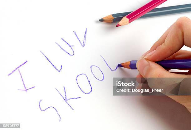 Ich Liebe Schule Luv Skool Stockfoto und mehr Bilder von Bildung - Bildung, Bleistift, Daumen