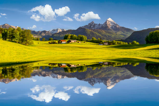 istock Watzmann in Alps, dramatic reflection at sunset - National Park Berchtesgaden 1397059061