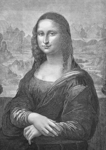 Mona Lisa Illustration from 19th century. mona lisa stock illustrations