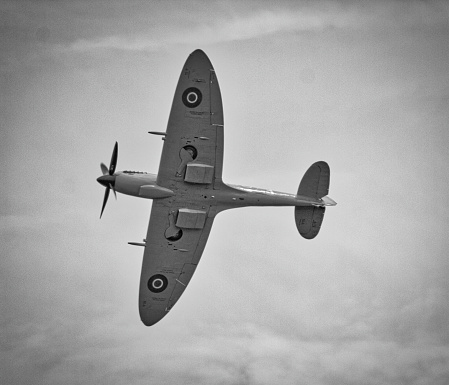 a spitfire at the raf cosford airshow