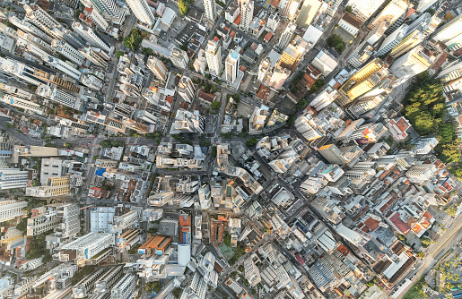 Top view of buildings in urban area