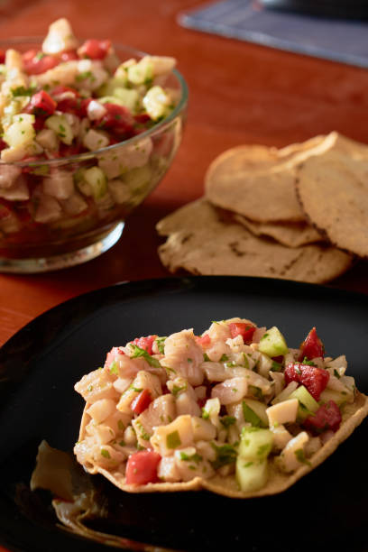 istock Fish ceviche toast, a Mexican, Peruvian and Caribbean dish. 1397060198