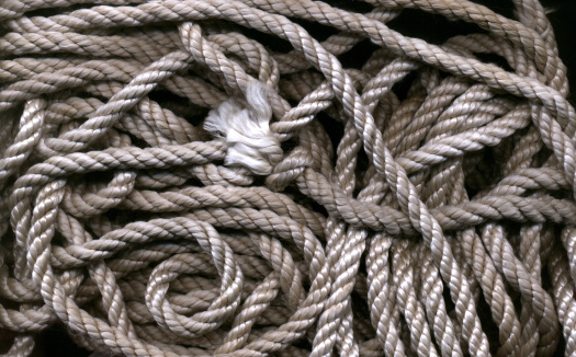 Close-up photo of a pile of rope.