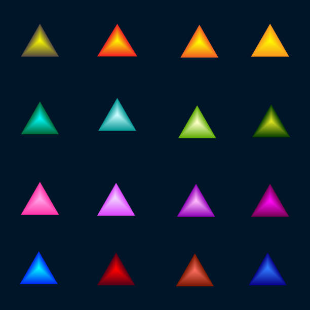 Collection of button click shiny icon element triangle for decorate abstract background template vector illustration
