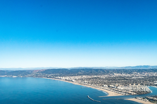 2/11/2022:   Aerial view of the Pacific coast of southern California featuring Venice, Marina Del Rey, and Manhattan Beach.
