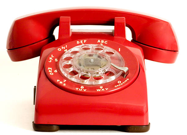 istock Antique Red Rotary Phone - Straight On 139706217