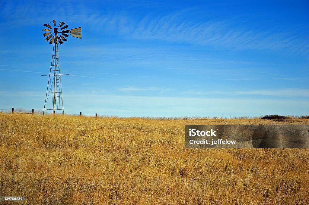 Golden Field Windmühle - Lizenzfrei Alt Stock-Foto