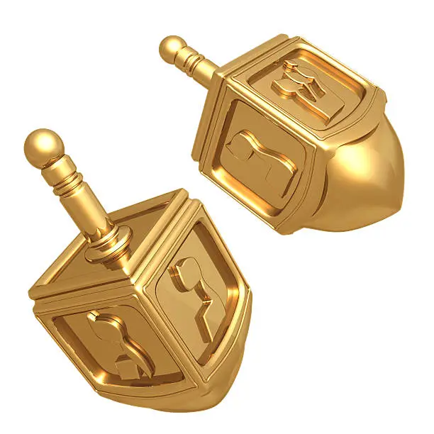 Gilded Dreidels 3D