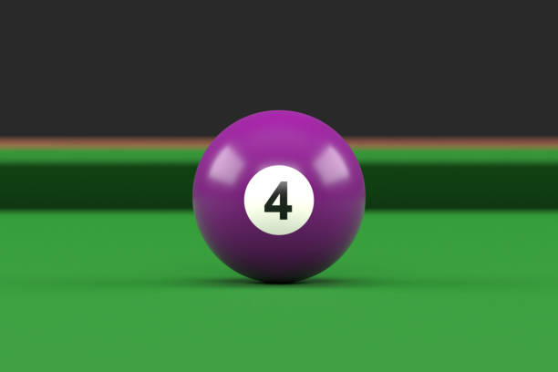 istock Billiard ball number four purple color on billiard table 1397063572