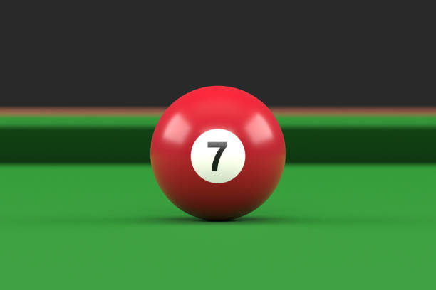 istock Billiard ball number seven brown color on billiard table 1397063654