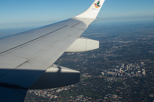 View Of Sandton City from an aeroplane window.