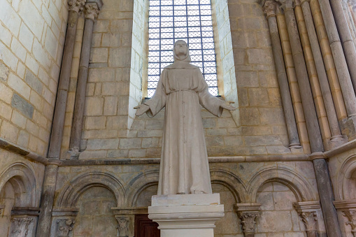 Vezelay, france, april 13, 2022 : statue in a lateral chapel of  Saint Mary Magadalene abbey