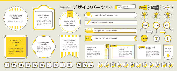 stockillustraties, clipart, cartoons en iconen met heading frame design and icon set.
for printing, web, planning documents, etc. - lege-krantenkop