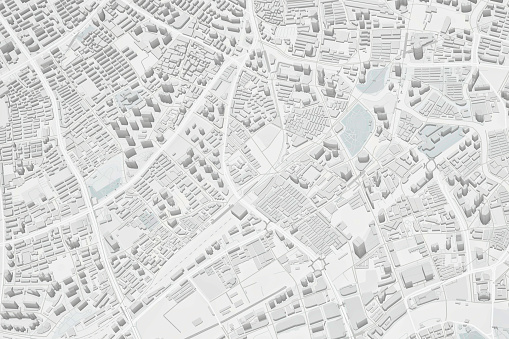 3D illustration of Milan city and mass buildings