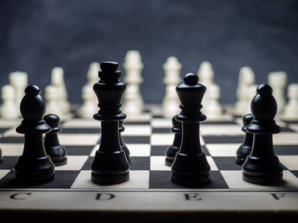 istock Chess. Chess pieces on the board. Board games. plastic figures.  Strategic thinking. 1397067444