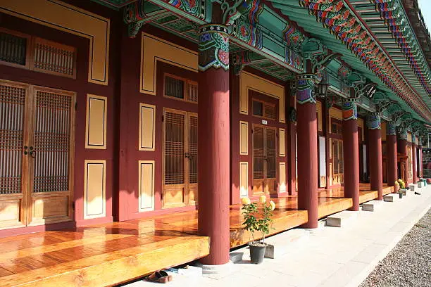 temple doors in Pohang, South Korea.