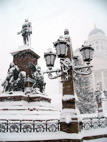 Snowy Helsinki, Finland, Europe.