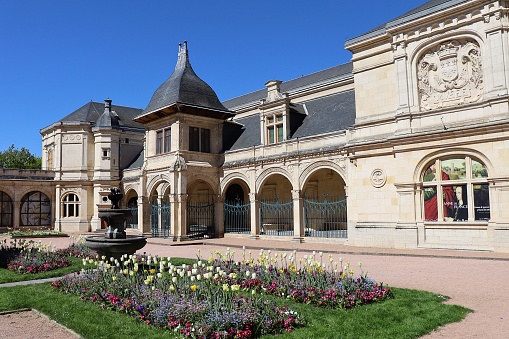 Caen Hôtel De Ville, Town Hall, including the church Abbey of Saint-Étienne, in France.