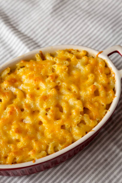 istock Homemade Macaroni and Cheese Pasta on cloth, side view. Copy space. 1397074694