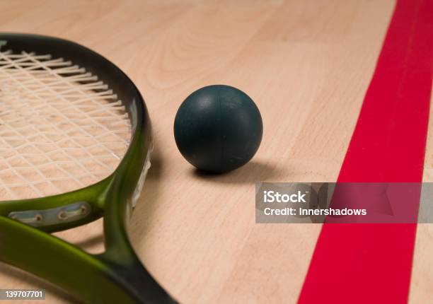 Squash Ball And Racket Stock Photo - Download Image Now - Racketball, Competition, Exercising