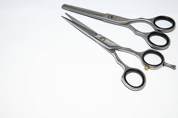 istock Hairdressing scissors on a white background 1397078055