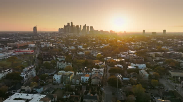 Drone Flight Over Residential Community in Houston, Texas With Upward Tilt