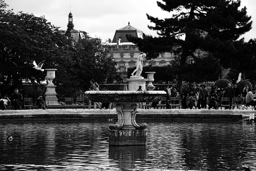 A fountain in the Tuileries garden in Paris