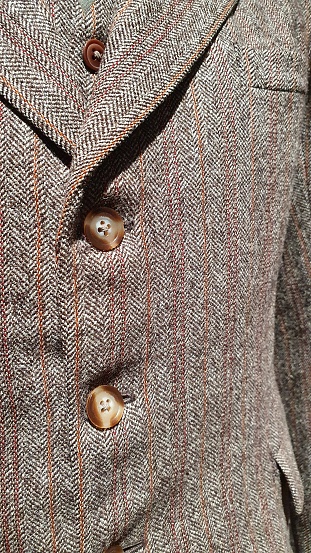 Close up of tweed jacket
