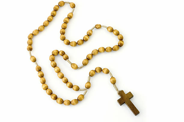 rosenkranz, full-isoliert - prayer beads stock-fotos und bilder