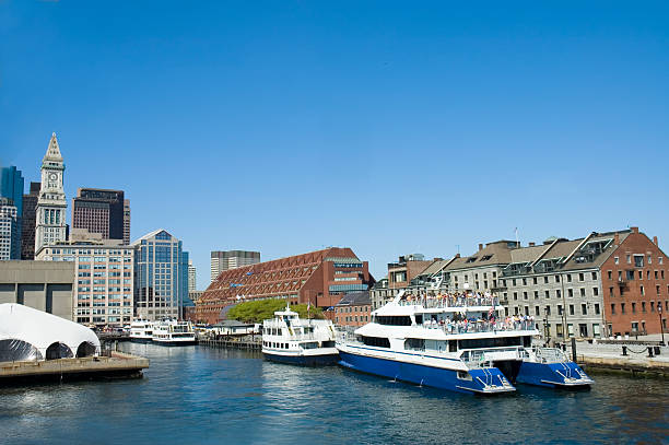 Cruise ships in Boston stock photo