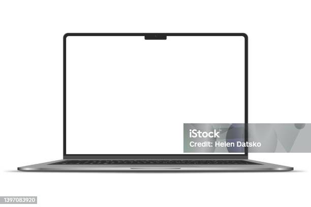 Notebook Without Display Realistic Darkgrey Notebook With Transparent Screen Isolated New Laptop ...