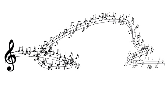 Render of music notes dancing upwards. You may also like: