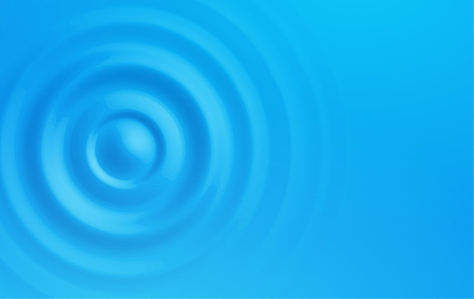 Water wave ripple effect on a blue background. Circular wave top view. Vector illustration of a liquid splash from a drop